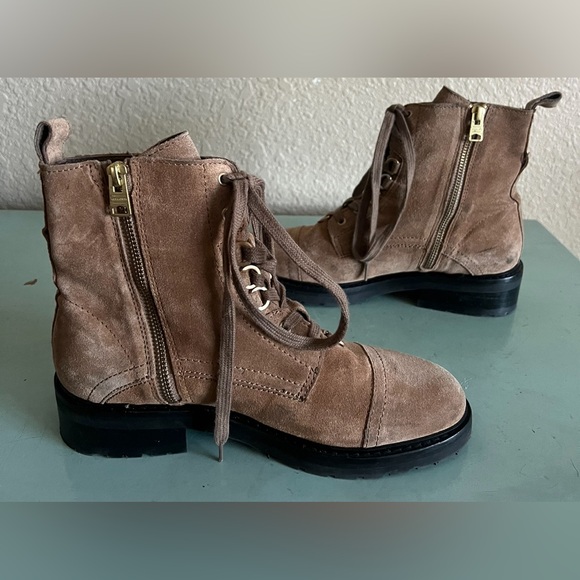 All Saints Brown Lira Suede Hiker Boots Lace Up Ankle Boots Shoes 39 - Picture 8 of 11